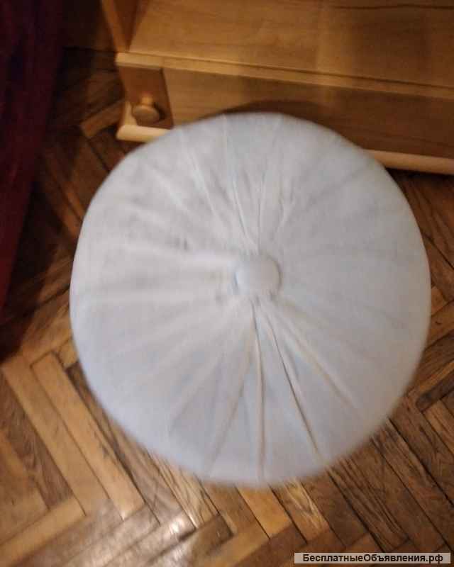 Пуфик, круглый, натуральный бархат