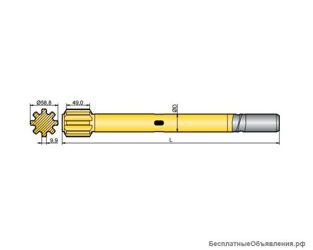 Хвостовик аналог Sandvik/Tamrock HL500, HL500 S
