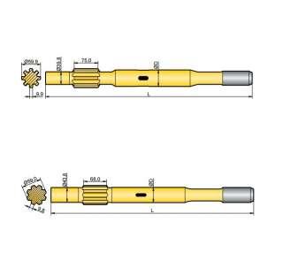 Хвостовик аналог Sandvik/Tamrock HL 600, HL 600 S, HL 645, HL 645 S