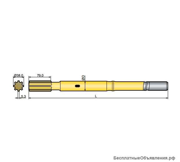 Хвостовик аналог Atlas Copco COP 1132