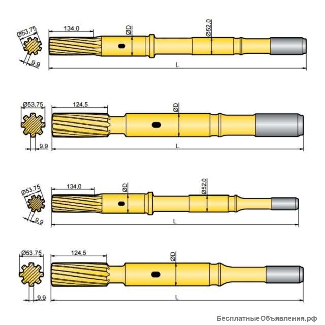 Хвостовик аналог Atlas Copco COP 1840, COP 1840EX, COP 1850, COP 1850EX