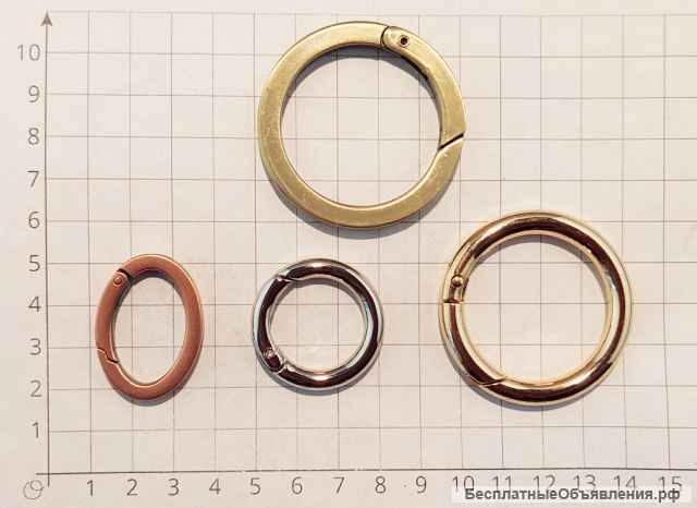 Спиральные кольца для ключей и брелоков, кольца-карабины, полукольца и кольца на нагрузку