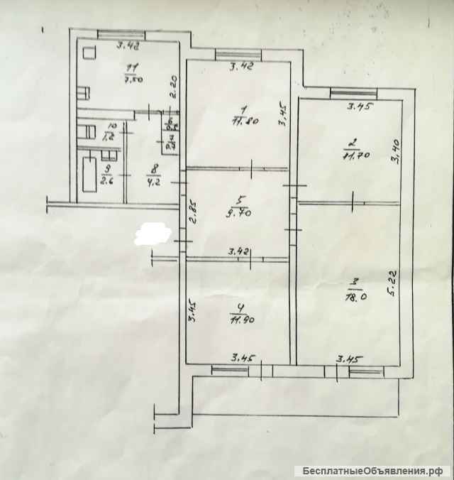 4-х комн. (улучш) 80 м2, 1/16, ул. Никитина 131
