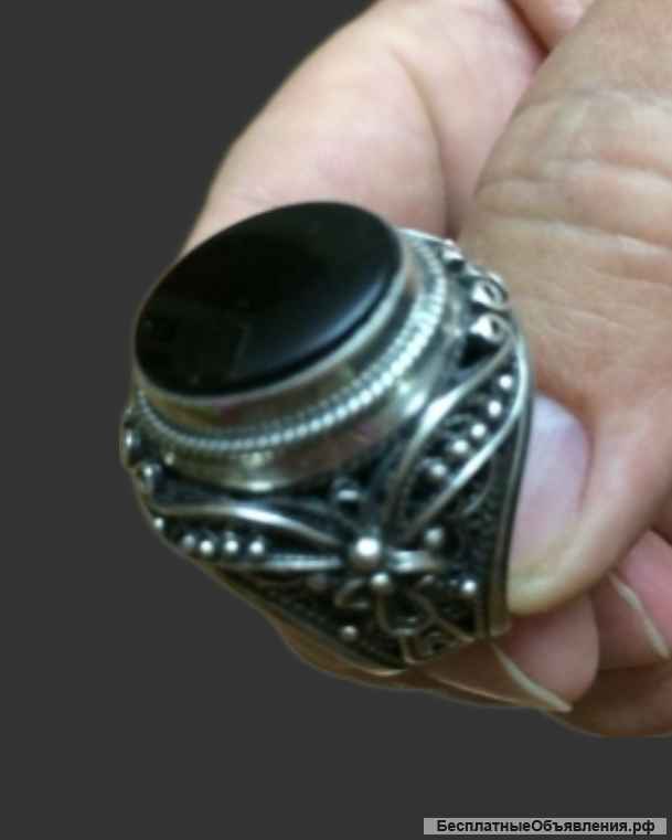 Кольцо перстень печатка серебро филигрань