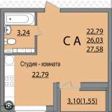 Студия 30 м2 ЖК Славянка