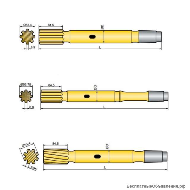 Хвостовик аналог Atlas Copco COP 3038