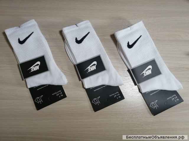 Качественные белые высокие носки Nike