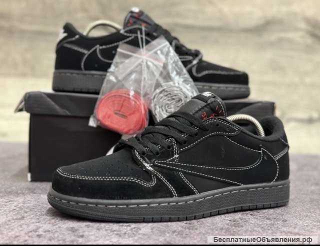 Кроссовки Air Jordan 1 Low OG TS Travis Scott - Black Phantom