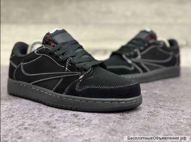Кроссовки Air Jordan 1 Low OG TS Travis Scott - Black Phantom