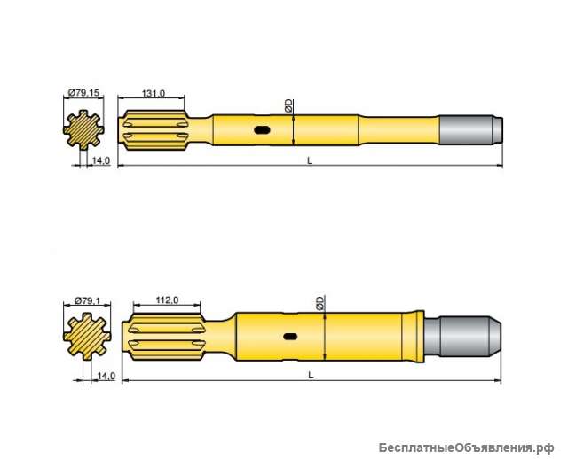 Хвостовик аналог Sandvik/Tamrock HL 1500