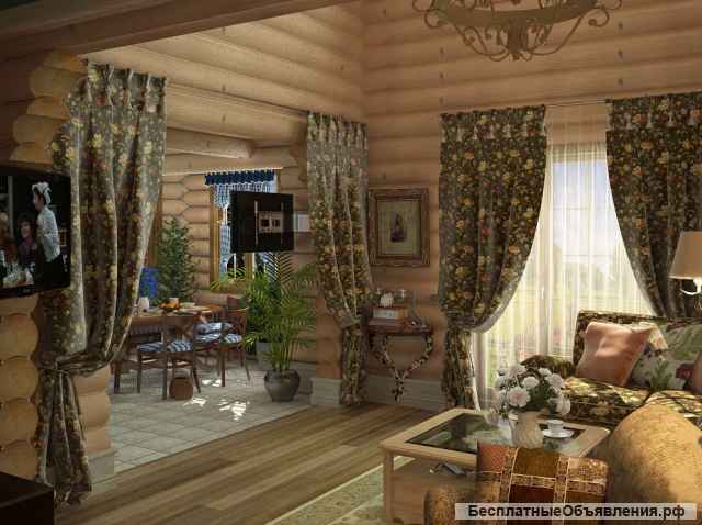 Шторы для загородного деревянного дома и дачи