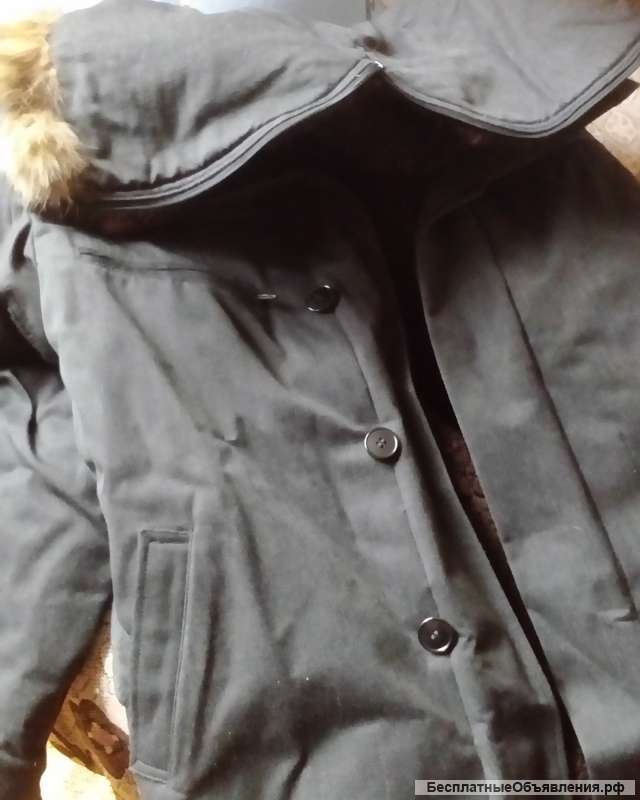 Лётный полушубок меховой с капюшоном. Размер 50.