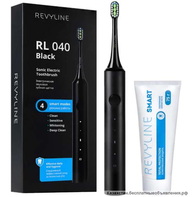 Звуковая щетка для зубов Revyline RL 040 Black и зубная паста