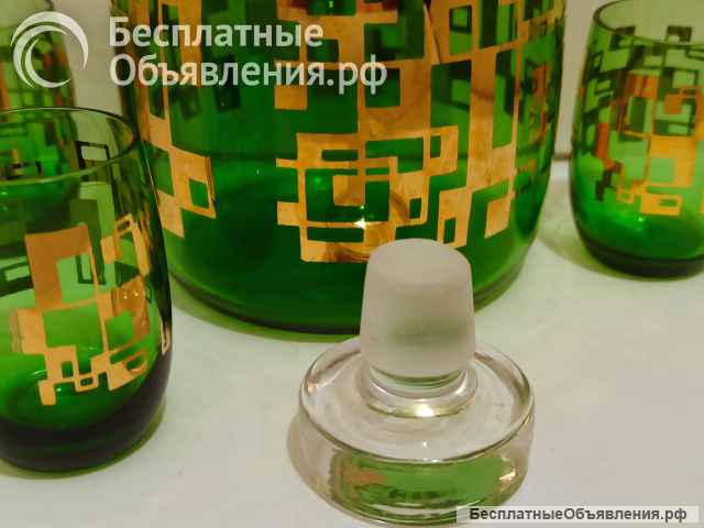 Графин с 3 рюмками Bohemia Crystal редкий