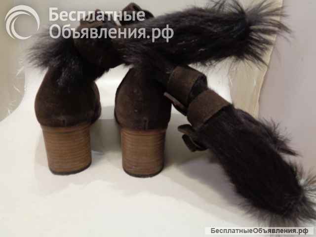Натуральная замша и в нутри + нат.мех размер 42