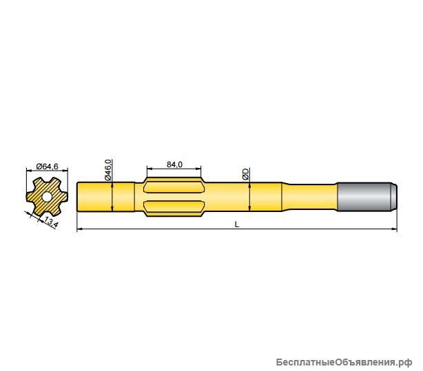 Хвостовик аналог Ingersoll YH 65, YH 70