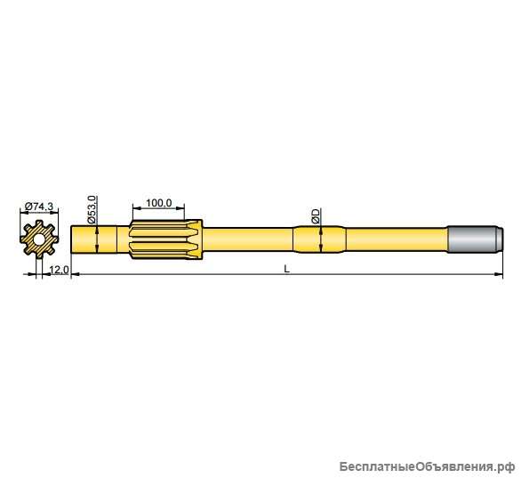 Хвостовик аналог Ingersoll YH 95 RP, YH 100 RP
