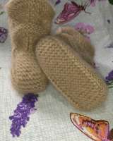 Вязаные тёплые пинетки