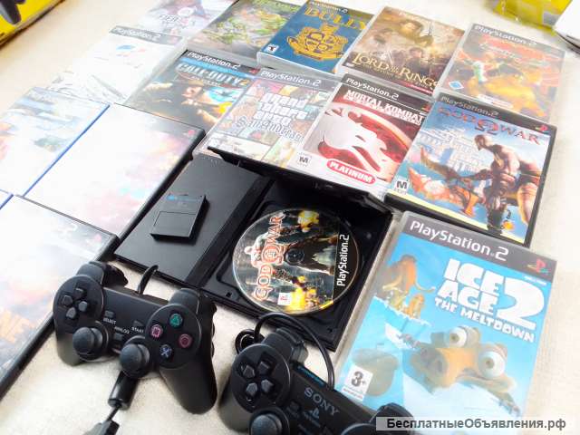 Приставка Sony PS2 с играми
