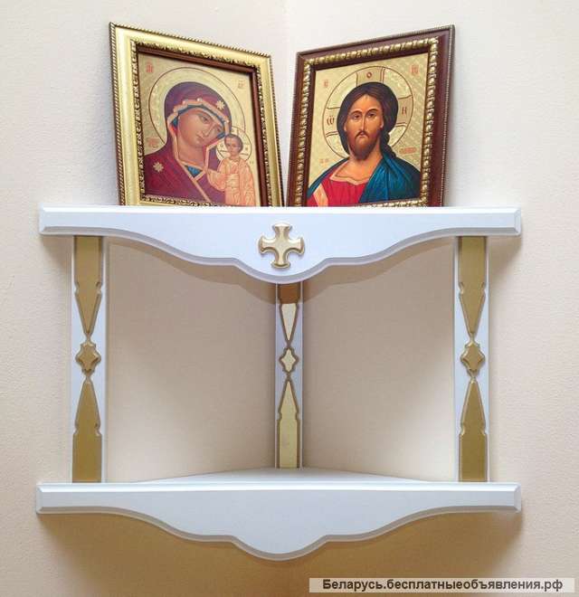Полка для икон угловая двухъярусная ДН
