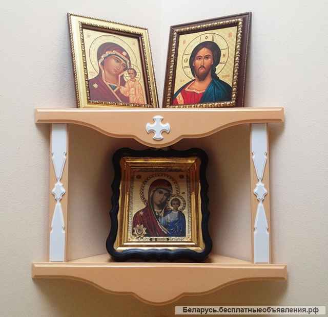 Полка для икон угловая двухъярусная ДН