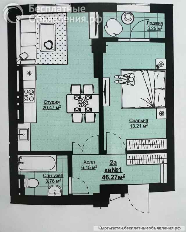 2-комнатную квартиру, в строящемся доме "Элит Хаус", б/п