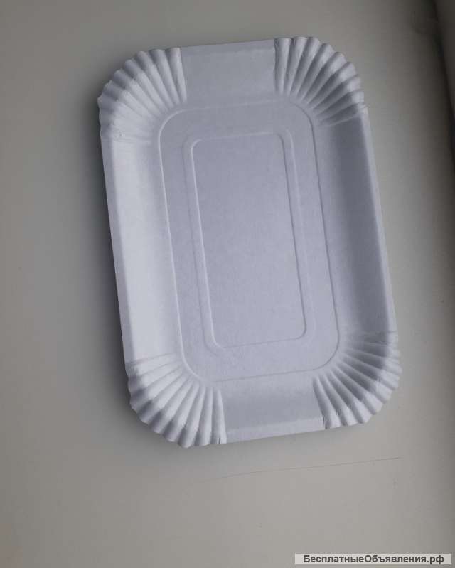 Прямоугольные тарелочки, подложки ламинированные белые
