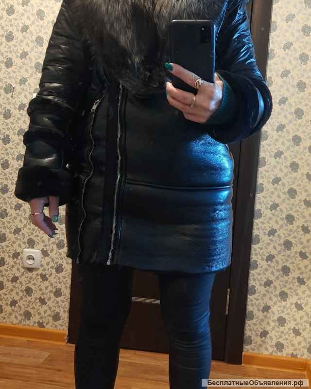 Зимние пальто эко кожа