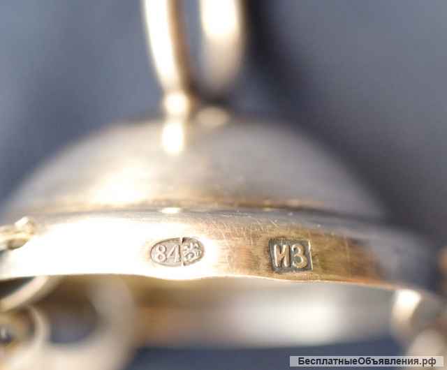 Старинная подвесная лампада в стиле Русский Ампир. Серебро "84". Мастерская Зайцева Ивана. XIX век.