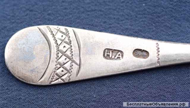 Старинный серебряный совочек для сахара. Мастерская Алексеева Николая Васильевича. Москва, 1885 1917