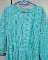 Платье длина три четверти голубое