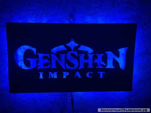 Подарок к новому году ночник Геньшин (Genshin)