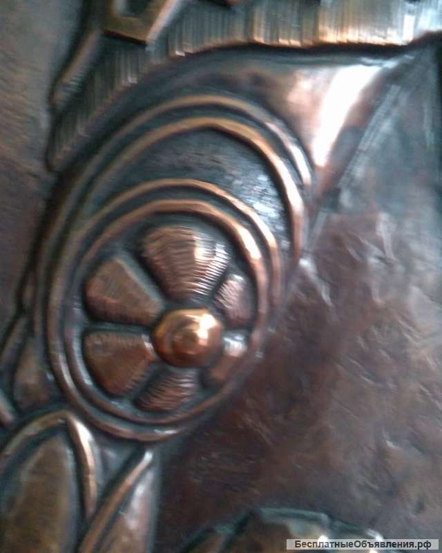 Чеканка. Панно. " Витязь в тигровой шкуре " - Медь.