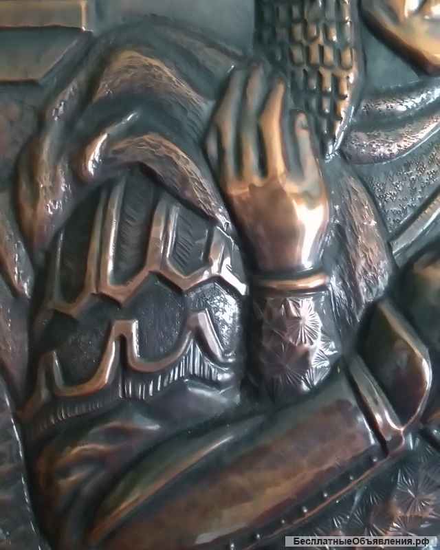 Чеканка. Панно. " Витязь в тигровой шкуре " - Медь.