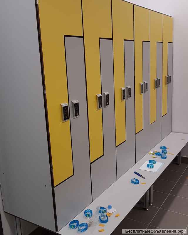 Шкафчики для спортивных раздевалок, влагостойкая мебель HPL для бассейна, шкафы для переодевания HPL