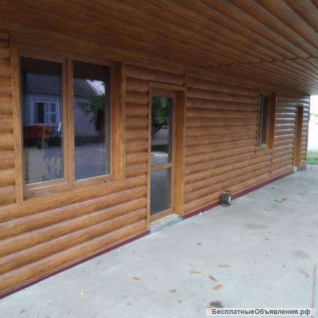 Сайдинг для отделки фасадов, заборов Блок хаус, Вудсток бревно, м2