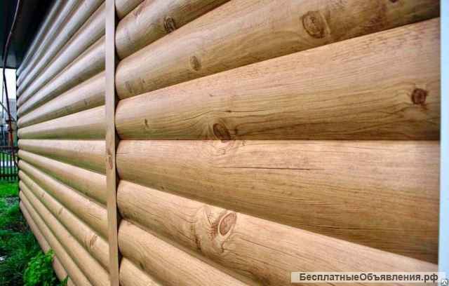 Сайдинг для отделки фасадов, заборов Блок хаус, Вудсток бревно, м2