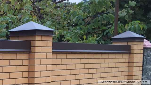 Шапки на столбы, отливы на фундамент забора, шт