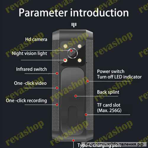 Мини видео-камера карманная видеорегистратор нагрудный FullHD
