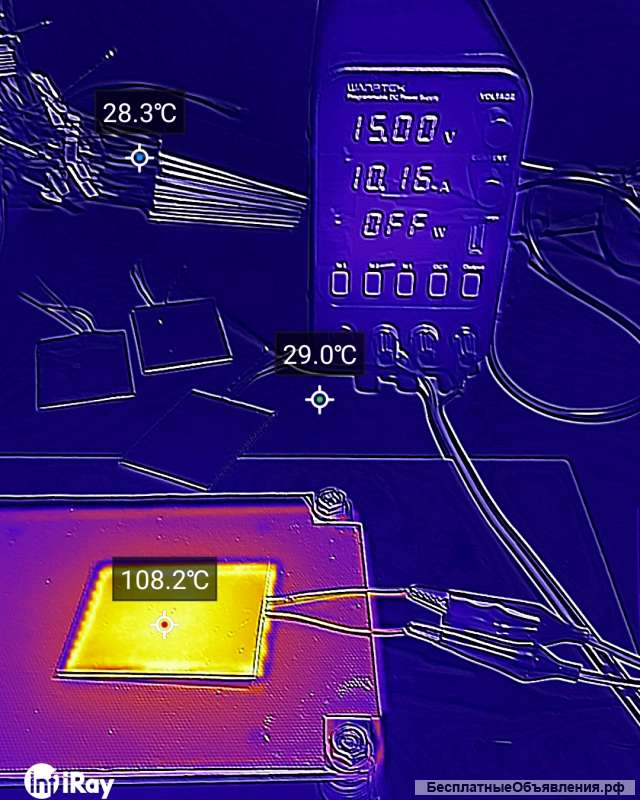 Силиконовый нагреватель 60х44 мм, 10 Ом, 15 В