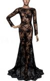 Платье кружево в пол длинное черное вечер (р-р 42)