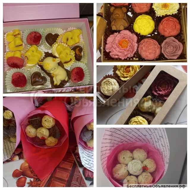 Шоколадные букеты фигурки и наборы