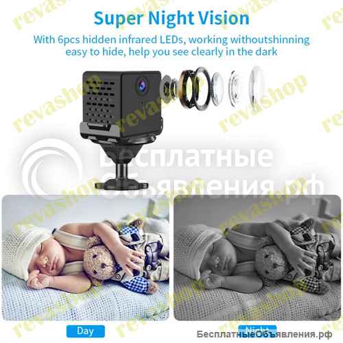 Мини видеокамера с акб Wi-Fi 3 Мп 1080P