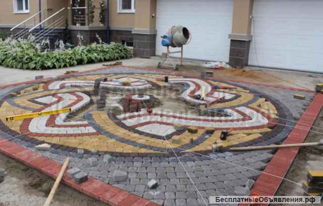 Укладка тротуарной плитки и брусчатки под ключ