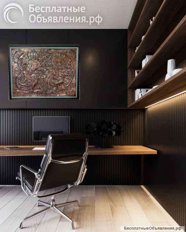 Панно. " Царица Улитка". Чеканка. Медь.