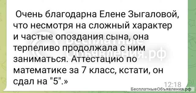 Репетитор по математике 5,6,7,8 классы