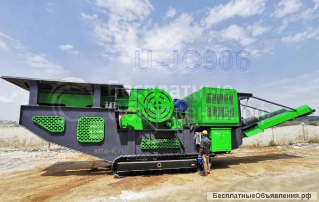 Для камня, железобетона - Самоходная габаритная щековая дробилка U-JC906, до 150 т/час