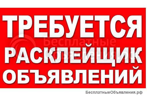 Требуется расклейщик объявлений