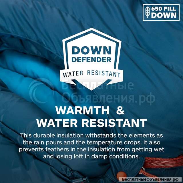 Пуховой спальный мешок Marmot Lozen Women's Long. Новый. 1.034 кг.