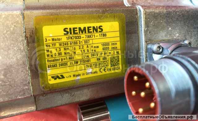 Синхронный двигатель Siemens 1FK7033-7АК71-1TBO